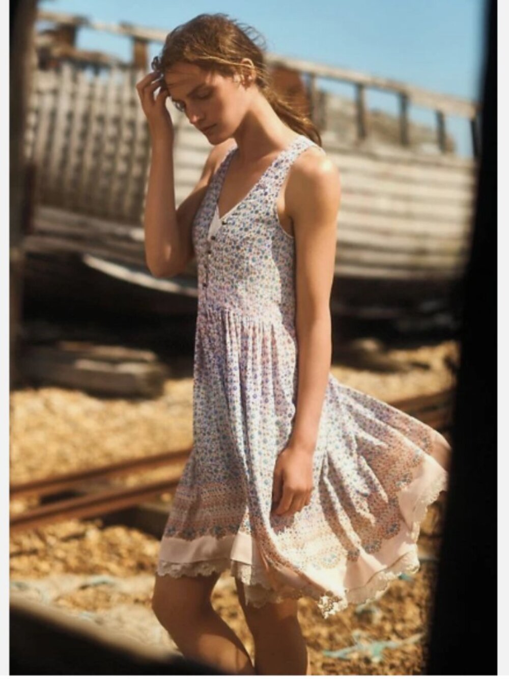 Maeve Anthropologie Violetta Dress in Mauve Motif – Size Small